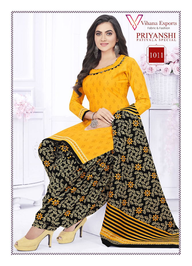 Vihana Priyanshi Patiyala Printed Cotton Dress Material
